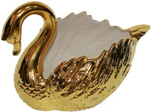 Fruit bowl "Swan" gold with ivory