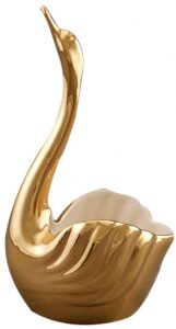 Swan golden bowl with ivory