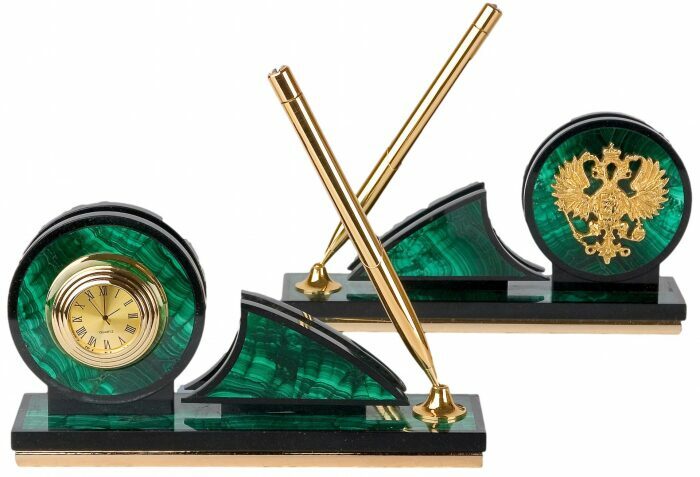 Malachite writing set "Diplomat"