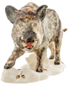 Porcelain figurine "Boar" in color