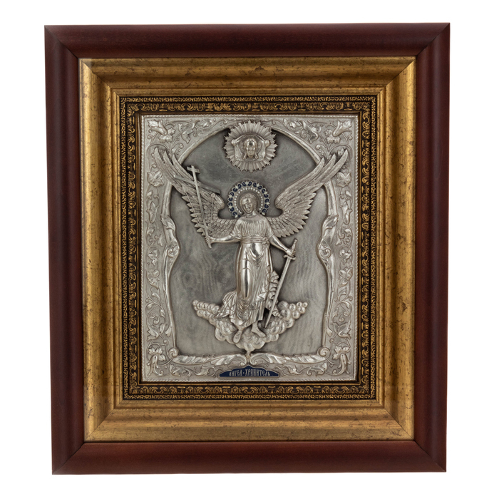 The Guardian Angel icon with silver plating