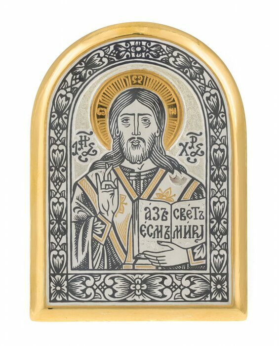 Silver icon of the Savior