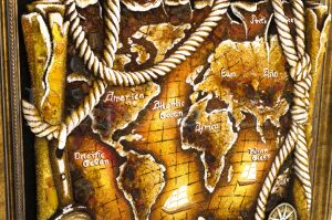 Three-dimensional amber painting "World Map"