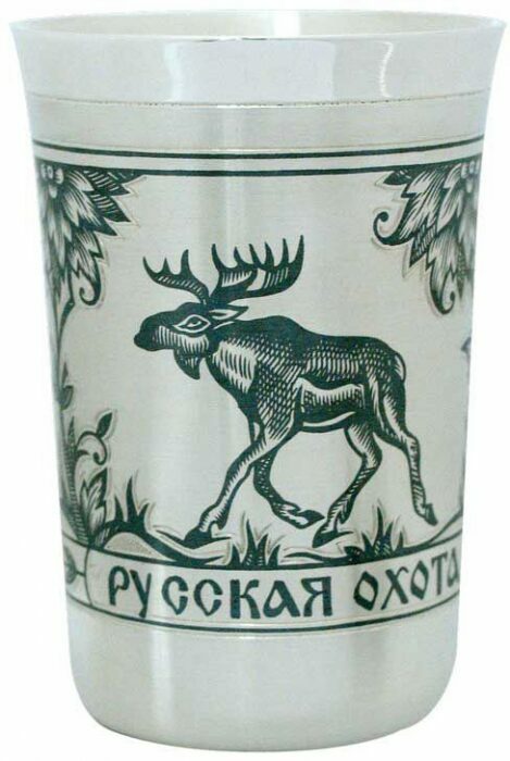 Стопка из серебра "Лось"