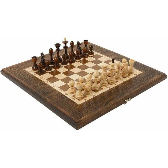 Carved chess, backgammon and checkers from the beech "Path" medium