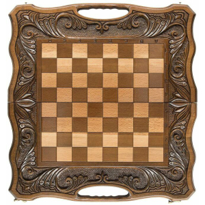 Игровой набор резной "Акрополь" (шахматы, нарды и шашки)