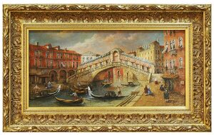 The painting "The Venetian Canal" by Melis