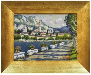 Painting "Town in the mountains" by Sannino