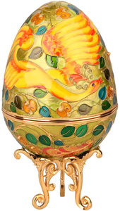 Egg box "Firebird" (copper, enamel)