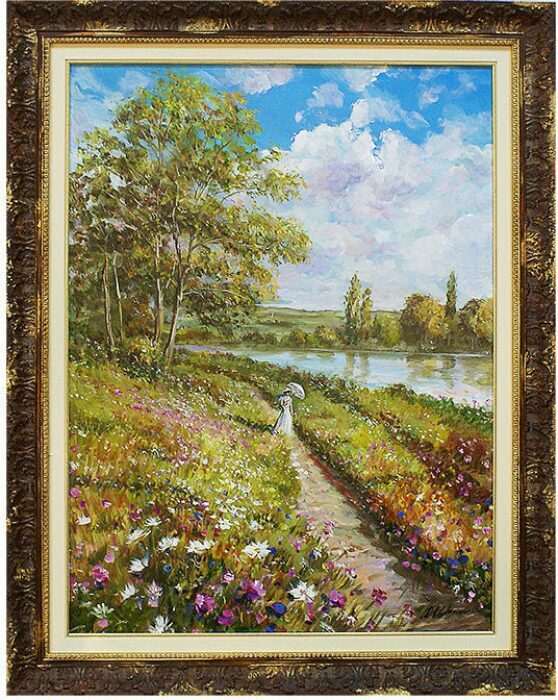 The painting "The Path by the river" by Marianelli