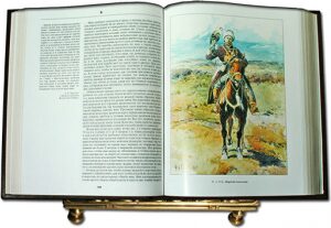 Книга в кожаном переплете "Русская охота Л.П.Сабанеев"