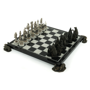 Marble and dolerite chess "Gas and Oil" bronze figures