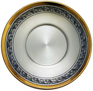 Silver saucer with gilding