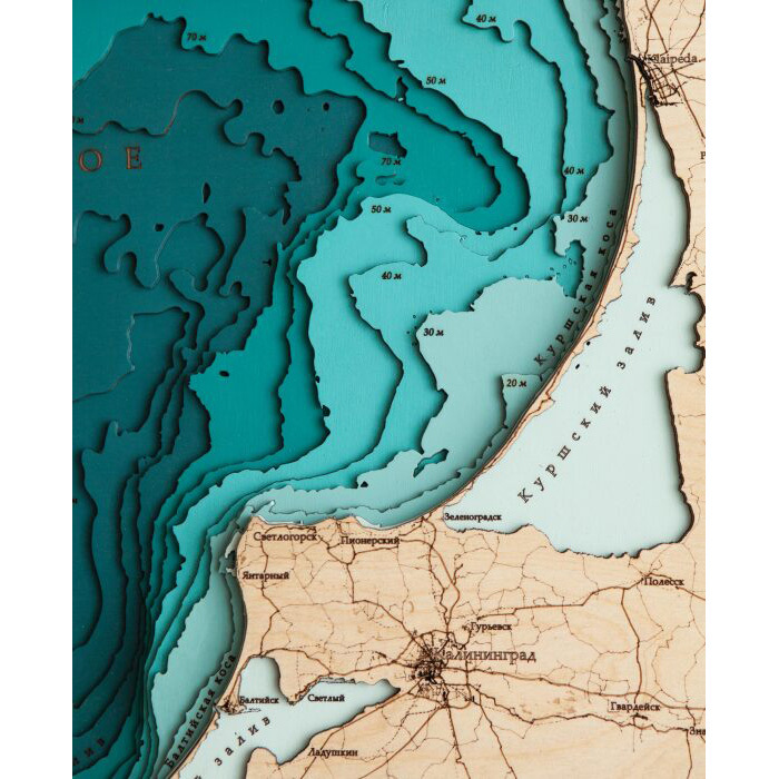 Карта Калининградской области из дерева, на заказ