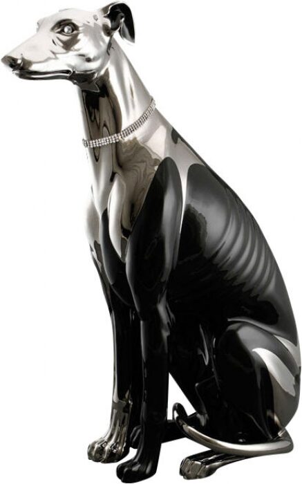 Greyhound statuette, color: black with platinum