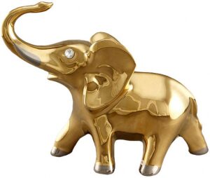 Elephant statuette, color: gold with platinum