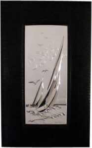 Decorative panel "Sailboat", genuine leather finish