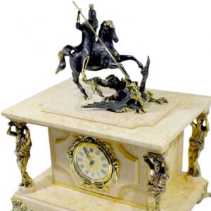 Safe-clock "George the Victorious" beige marble