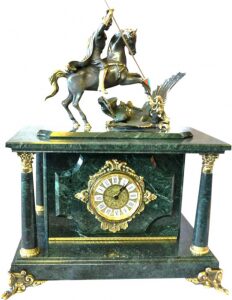 Safe-clock "George the Victorious" green marble