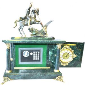 Safe-clock "George the Victorious" green marble