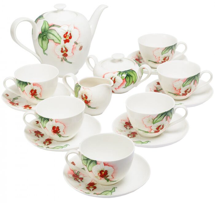 Чайный сервиз "Королевская орхидея" на 6 персон (15 предметов)