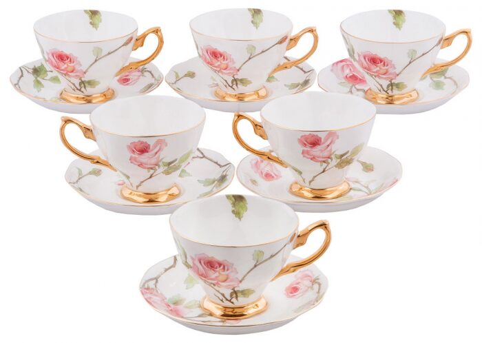 Чайный сервиз "Итальянская роза" на 6 персон (12 предметов)