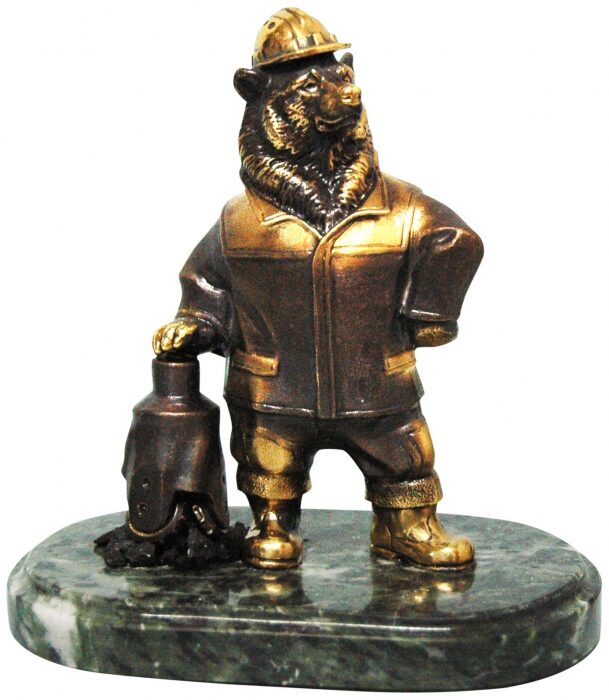 Статуэтка из бронзы "Медведь-буровик"