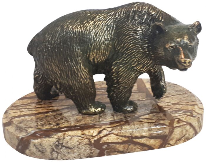 Статуэтка из бронзы "Медведь таежный"