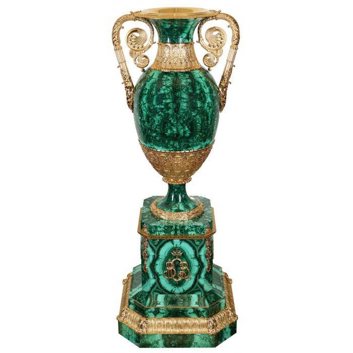 Vase made of malachite and bronze "Byzantium"