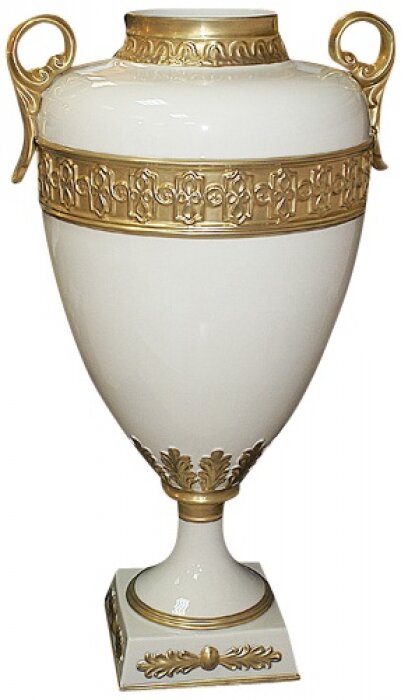 Greek-style vase with gold matte finish