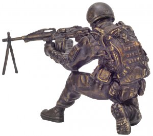Скульптура из бронзы "Спецназовец с пулеметом"