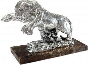 Скульптура "Тигр" посеребрение (Tiger, silvering)