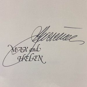 The book "Max and Elena" with an autograph by architect Simon Wiesenthal