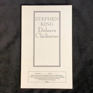 Stephen King's book "Dolores Claiborne" special edition for critics in 1992.