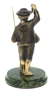 Bronze and serpentine statuette "The Fishing Boy"