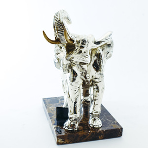 Скульптура "Слон" большой, посеребрение (Elephant, large, silvering)