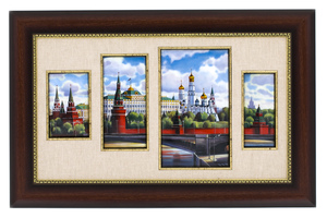 Панно-полиптих "Кремль. Дом советов" финифть