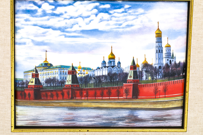 Панно подарочное "Кремль. Дом советов" финифть