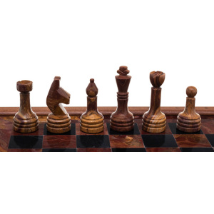 Шахматы из венге, оникса и мрамора "Европейские"