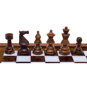 Шахматы из оникса и белого мрамора "Европейские"