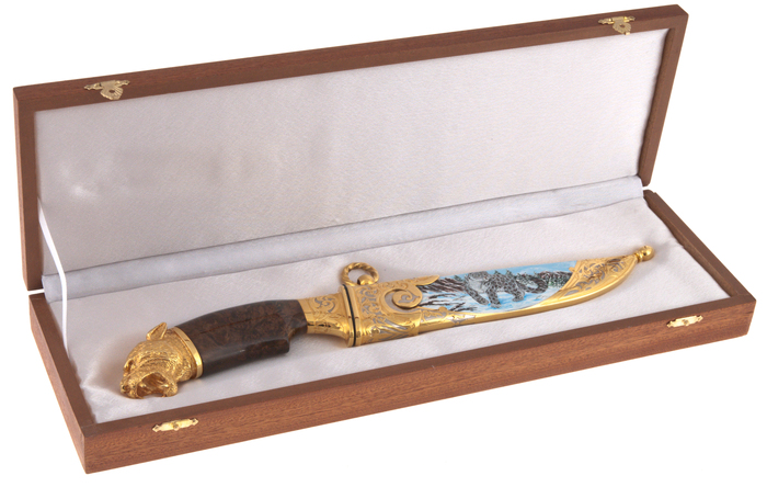 Нож украшенный "Снежный барс" Златоуст