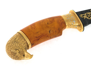 Нож с эмалями "Орел" дамаск, Златоуст