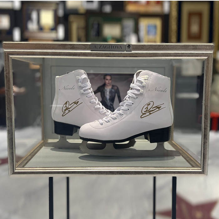 Autographed skates by Alina Zagitova