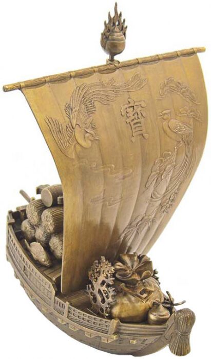 Скульптура бронзовая "Японский корабль счастья Такарабунэ"