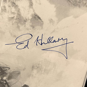 Photo and book signed by Edmund Hillary and Tenzing Norgay