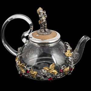 Silver teapot "Strawberry"