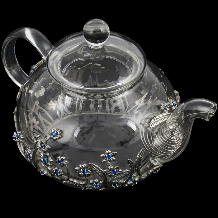 Teapot made of silver "Forget-me-nots"