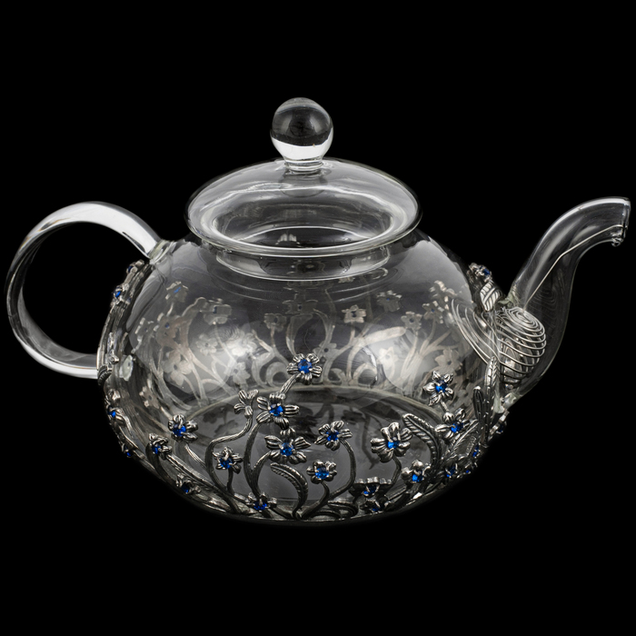 Teapot made of silver "Forget-me-nots"