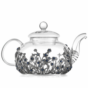 Teapot made of silver "Forget-me-nots"