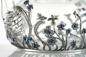 Teapot made of silver "Forget-me-nots"